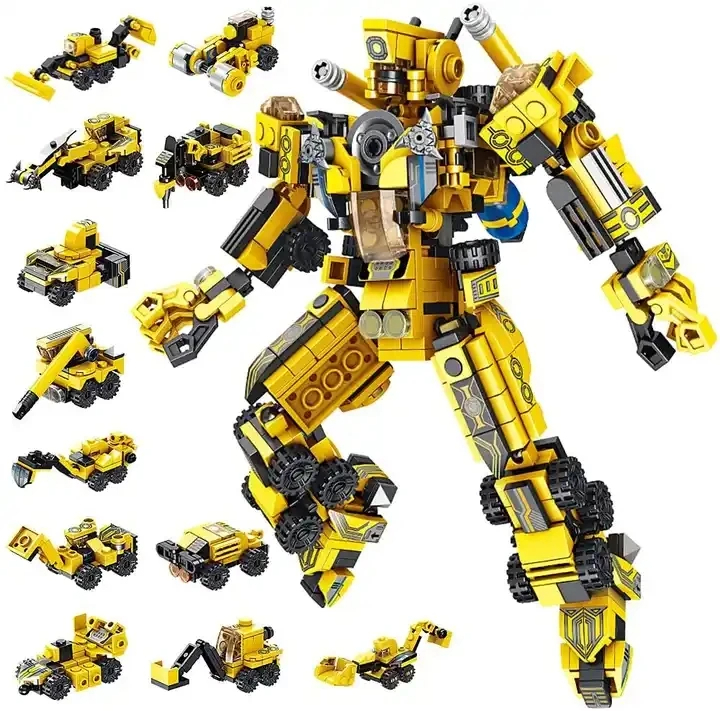 Robot STEM Toys 12 in 1 Transform Brick Toys Engineering Transformation Car Deformation Robot