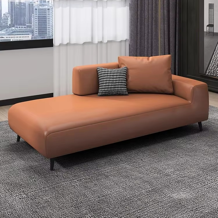 Modern Simple Creative Fabric Sofa Chaise Lounge Living Room Balcony Solid Wood Chaise Longue Hotel Homestay Chaise Couch