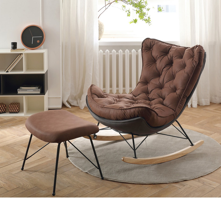 Unique Design Comfortable Sitting With Upholstered Foam Living Room Modern Leather Metal Feet Lounge Chair