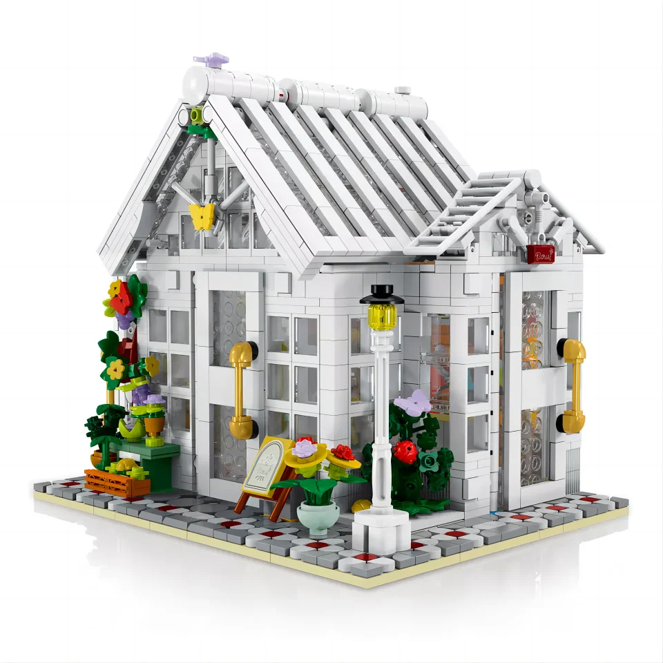 Building Blocks White Flower Shop House Educational Building Bricks Compatible Model