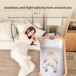 Aluminum Alloy Crib Portable Multi-Functional Cradle Bed with Large Splicing Newborn Bed Foldable Removable BB Bed - Image 8