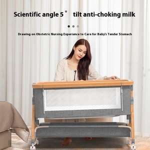 Aluminum Alloy Crib Portable Multi-Functional Cradle Bed with Large Splicing Newborn Bed Foldable Removable BB Bed - Image 9