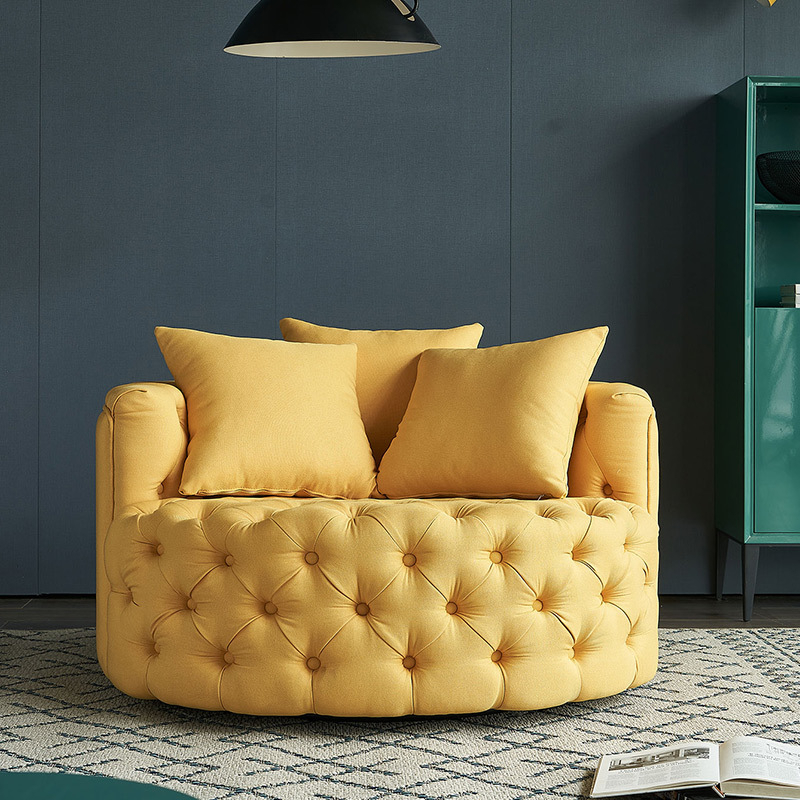 High Quality Modern Arm Chair Leisure Living Room Occasional Lounge Chair Small White Round Swivel Barrel Chair - Image 5