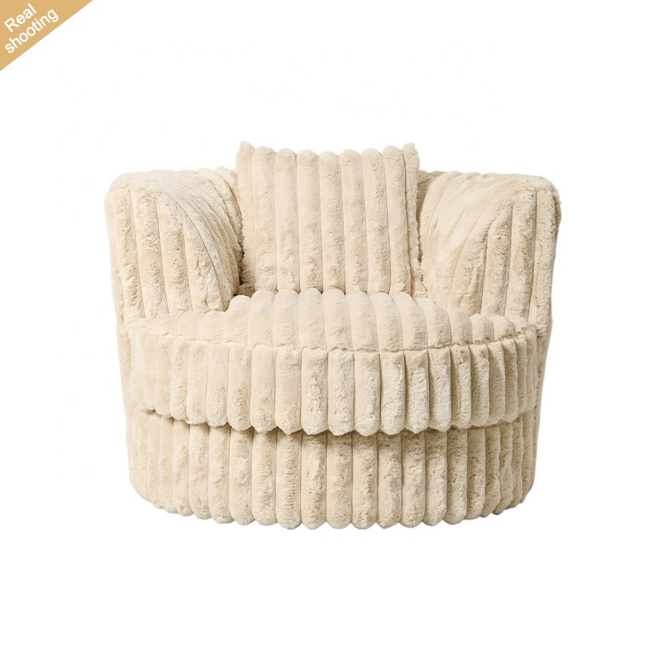 High Density Foam Luxury Velvet Fabric 360 Degree Swivel Bedroom Single Lovely Comfortable Sofa Armchair - Image 3