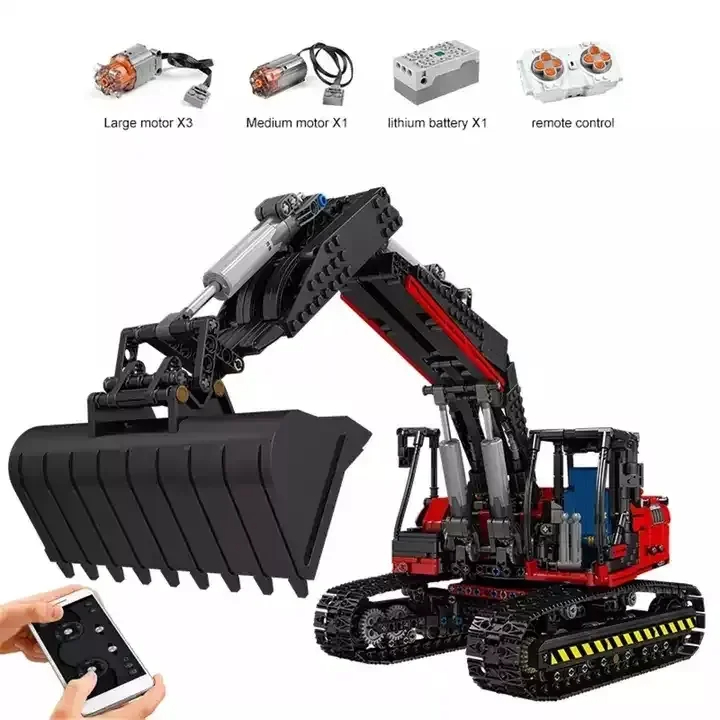 High-Tech Toys Compatible 8043 Motorized Excavator Toys Model Building Blocks Bricks Engineering Toys - Image 3