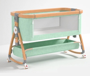 Aluminum Alloy Crib Portable Multi-Functional Cradle Bed with Large Splicing Newborn Bed Foldable Removable BB Bed - Image 5