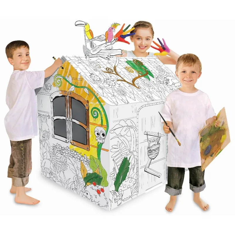 Children DIY Three-dimensional Creative Graffiti Villa Rocket House Assembled Intelligent Interactive Creative Toys - Image 2