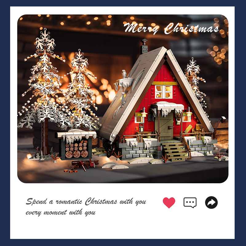 Christmas Gift Toy Set for Kids Santa Claus Cabin House With Light Toy Model 2355Pcs Building Block Sets - Image 4