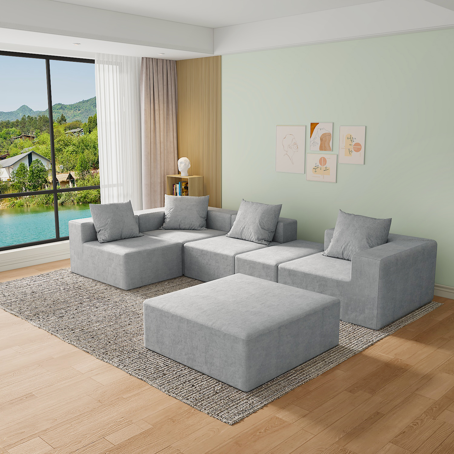Modern Design Sectional Vacuum Packed Sleeping Sofas Bed Foam Living Room Modular Couch Compression Sofa Set Furniture