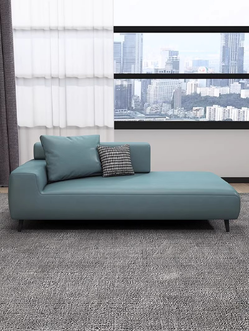 Modern Simple Creative Fabric Sofa Chaise Lounge Living Room Balcony Solid Wood Chaise Longue Hotel Homestay Chaise Couch - Image 2