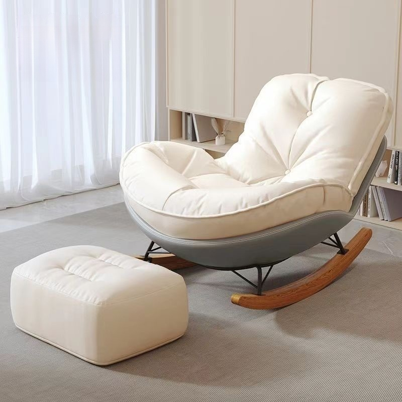 Modern Style Wooden Lounge Chair High Quality Lazy Sofa Modular Extendable Cotton Living Room Bedroom - Image 4