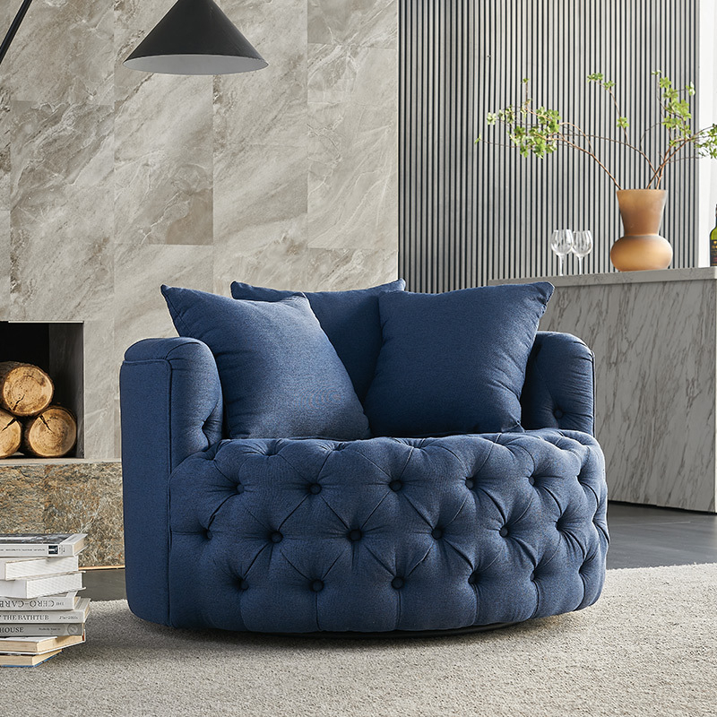 High Quality Modern Arm Chair Leisure Living Room Occasional Lounge Chair Small White Round Swivel Barrel Chair - Image 2