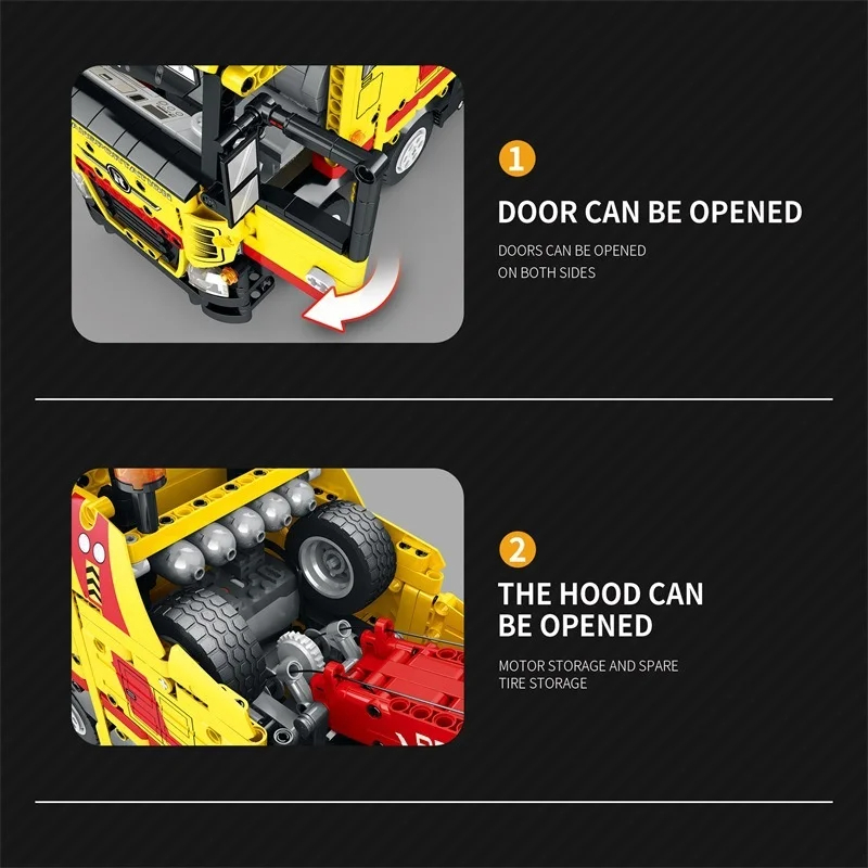 Educational Toy Power Engineering Wrecker Remote Control Building Block Plastic Game - Image 4