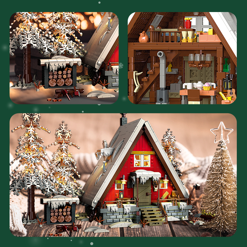 Christmas Gift Toy Set for Kids Santa Claus Cabin House With Light Toy Model 2355Pcs Building Block Sets - Image 5