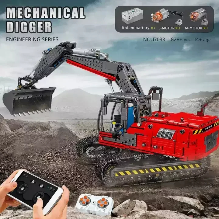 High-Tech Toys Compatible 8043 Motorized Excavator Toys Model Building Blocks Bricks Engineering Toys - Image 5