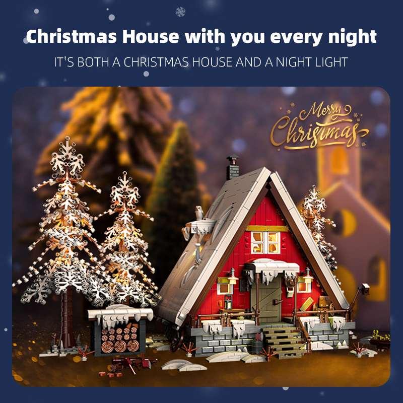 Christmas Gift Toy Set for Kids Santa Claus Cabin House With Light Toy Model 2355Pcs Building Block Sets - Image 2