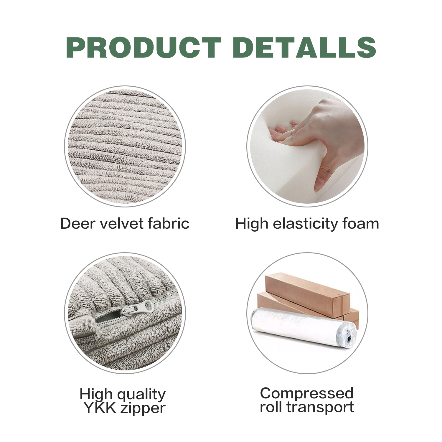 4-in-1 Floor Foldable Sofa Couch Convertible Folding Chair Bed Mattress Fold Out Comfy Lounge with L-Shaped Armrests - Image 6