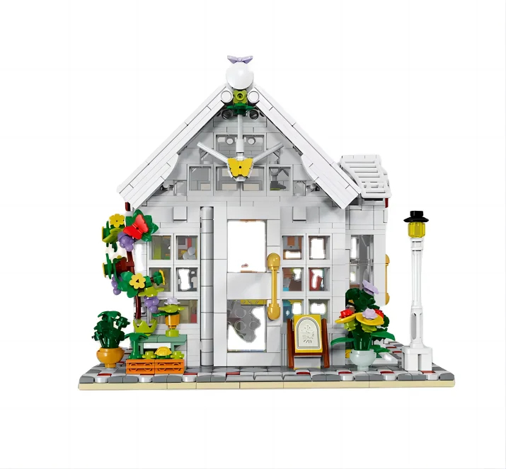 Building Blocks White Flower Shop House Educational Building Bricks Compatible Model - Image 3