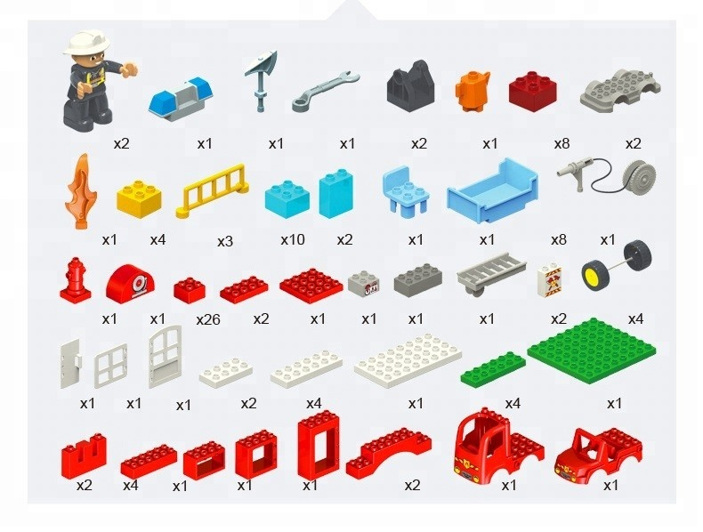 Toy City Fire Fighting Big Building Block Fireman Set - Image 3