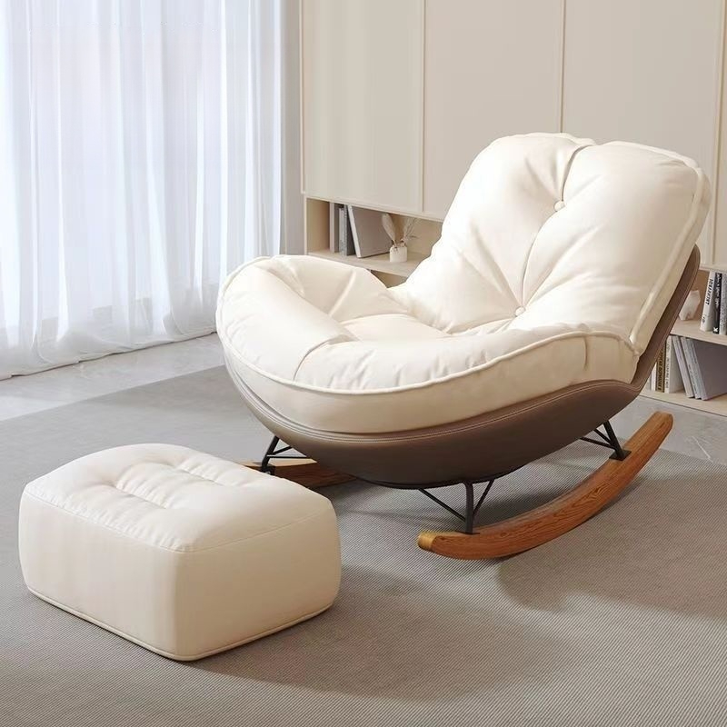Modern Style Wooden Lounge Chair High Quality Lazy Sofa Modular Extendable Cotton Living Room Bedroom - Image 2