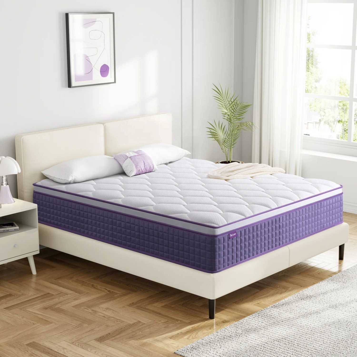 Memory Foam Box Roll Pack Mattress Latex Home Hypo-allergenic Compression Mattresses - Image 2